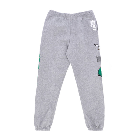 MITCHELL &amp; NESS Pantalone Tuta Felpato Uomo Nfl Team Origins Fleece Pant Phieag Grey Heather da uomo