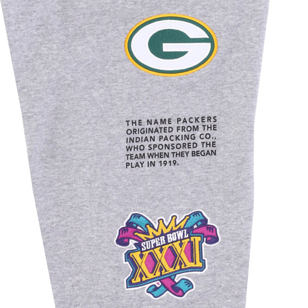 MITCHELL &amp; NESS Pantalone Tuta Felpato Uomo Nfl Team Origins Fleece Pant Grepac Grey Heather da uomo
