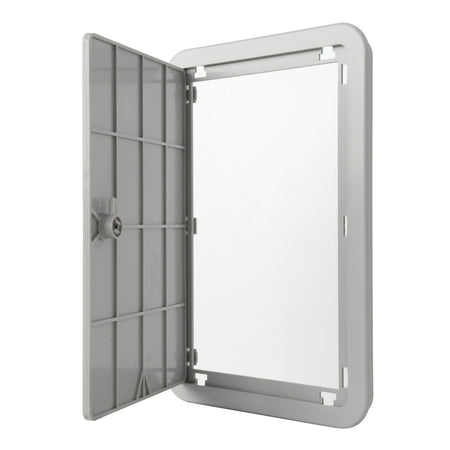 Sportello portello porta in ABS grigio L 215 x H 315 x P 22mm per ispezione