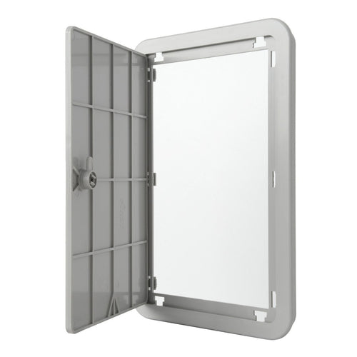 Sportello portello porta in ABS grigio L 215 x H 315 x P 22mm per ispezione