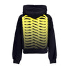 PROPAGANDA Felpa Cappuccio Corta Donna Ribs Crop Hoodie Black/yellow da donna