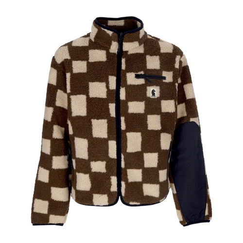 MARKET Orsetto Uomo Chess Club Jacquard Sherpa Jacket Brown da uomo