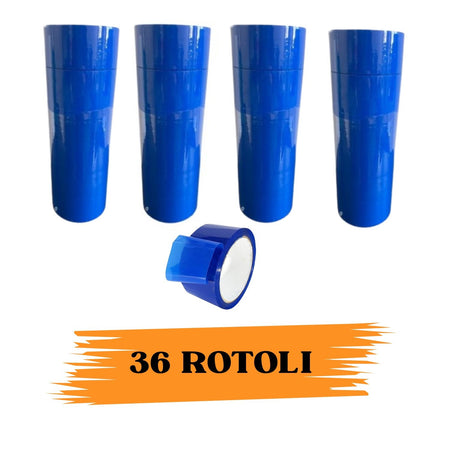 36 ROTOLI NASTRO ADESIVO DA IMBALLAGGIO 48mmX66M COLORE ROSSO- VERDE- BLU- BIANC