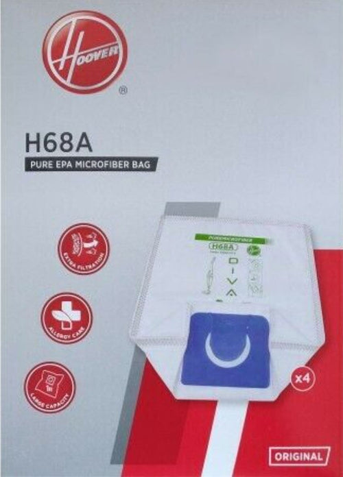 4 SACCHETTI ASPIRAPOLVERE HOOVER H68 ORIGINALI DIVA SCOPA ELETTRICA