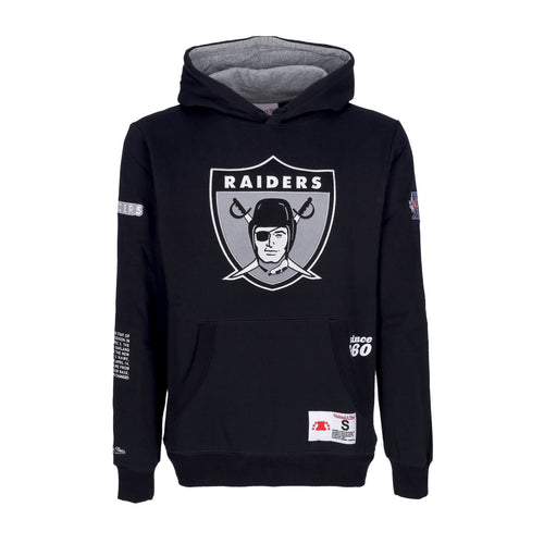 MITCHELL & NESS Felpa Cappuccio Uomo Nfl Team Origins Fleece Hoodie Oakrai Black da uomo