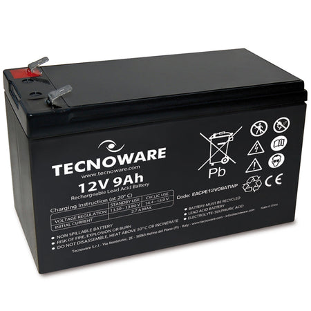 TECNOWARE POWER BATTERY 12V 9AH (EACPE12V09ATWP) - BATTERIA ERMETICA AL PIOMBO