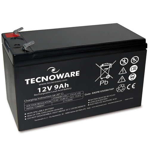 TECNOWARE POWER BATTERY 12V 9AH (EACPE12V09ATWP) - BATTERIA ERMETICA AL PIOMBO
