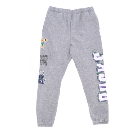 MITCHELL &amp; NESS Pantalone Tuta Felpato Uomo Nba Team Origins Fleece Pant Hardwood Classics Milbuc Grey Heather da uomo