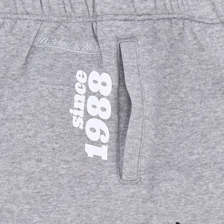 MITCHELL &amp; NESS Pantalone Tuta Felpato Uomo Nba Team Origins Fleece Pant Hardwood Classics Miahea Grey Heather da uomo