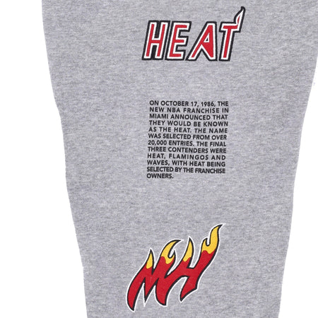 MITCHELL &amp; NESS Pantalone Tuta Felpato Uomo Nba Team Origins Fleece Pant Hardwood Classics Miahea Grey Heather da uomo