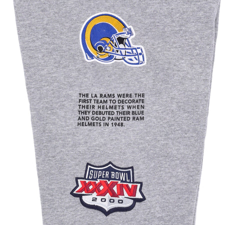 MITCHELL &amp; NESS Pantalone Tuta Felpato Uomo Nfl Team Origins Fleece Pant Losram Grey Heather da uomo