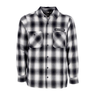 INDEPENDENT Camicia Manica Lunga Uomo Tilden Flannel L/s Shirt Black/white da uomo