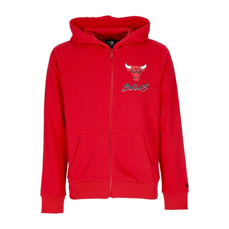 NEW ERA Felpa Cappuccio Zip Uomo Nba Script Full Zip Chibul Front Door Red da uomo