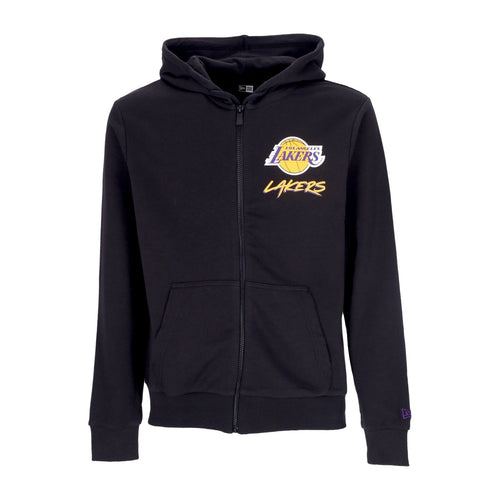 NEW ERA Felpa Cappuccio Zip Uomo Nba Script Full Zip Loslak Black da uomo