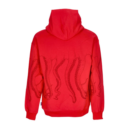 OCTOPUS Felpa Leggera Cappuccio Uomo Outline Hoodie Red da uomo