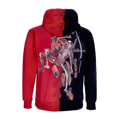 PRIMITIVE Felpa Cappuccio Uomo Deadpool Split Dye Hoodie X Marvel X Nychos Red da uomo