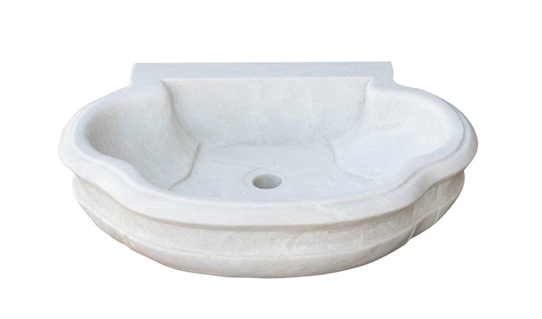 Biscottini Biscottini Lavabo Vasca Marmo Bianco 56x41x15 Fatto a Mano per Interni Esterni