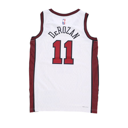 NIKE NBA Canotta Basket Uomo Nba City Edition 22 Dri-fit Swingman Jersey No 11 Demar Derozan Chibul White da uomo