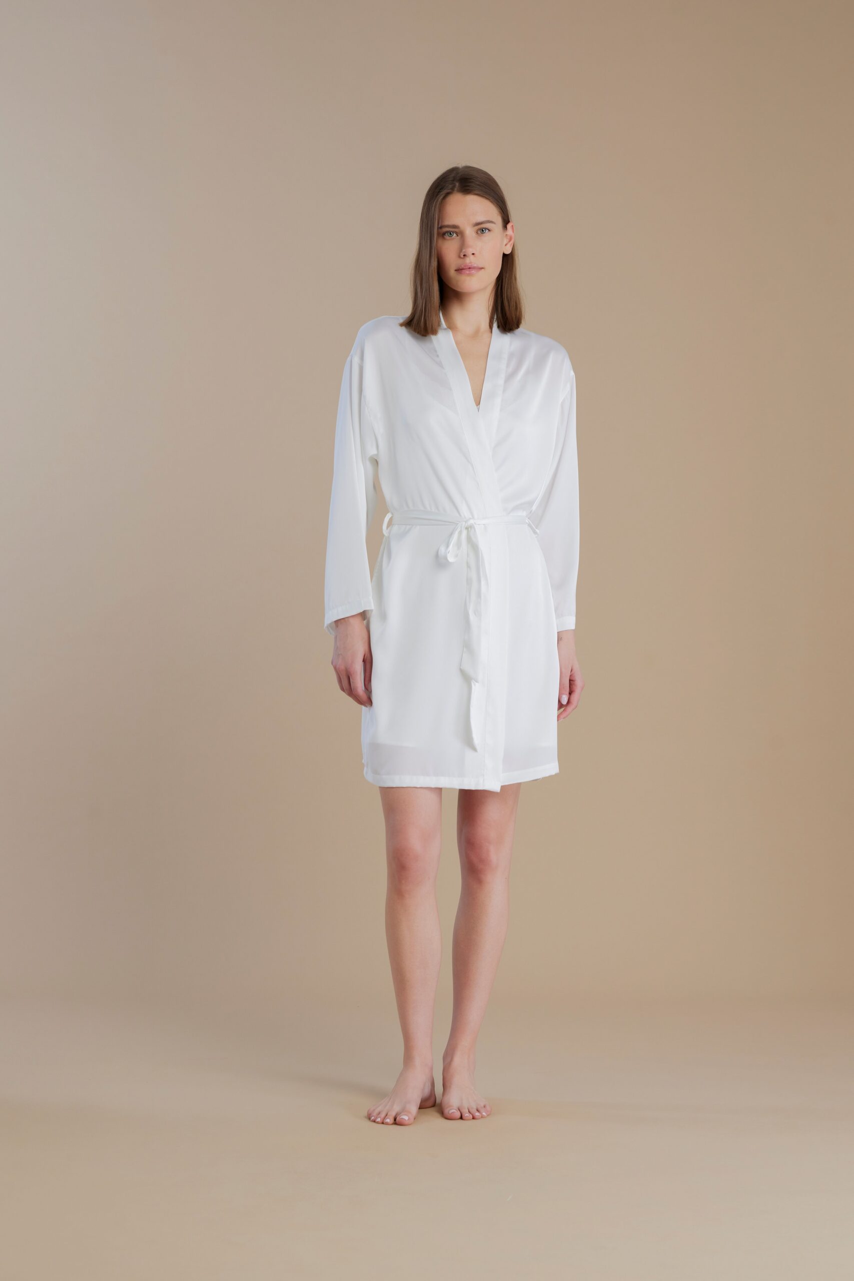 Vestaglia donna raso leggero manica lunga con cintura Noi di