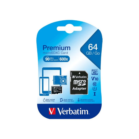 MICRO SD VERBATIM 64GB CL10 44084