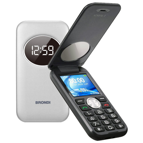 BRONDI WINDOW2 (SILVER METAL) - TELEFONO CELLULARE DISPLAY 2 - TORCIA