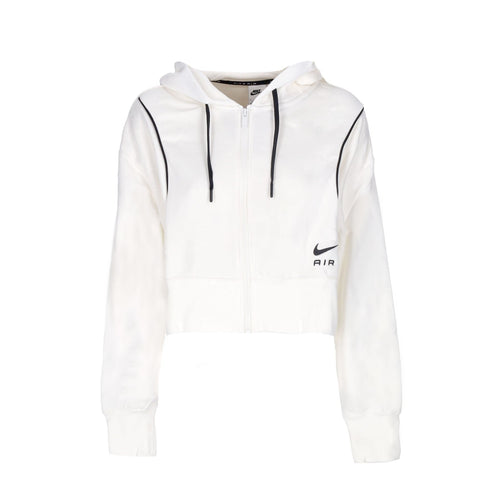Nike Felpa Cappuccio Zip Donna Sportswear Air Fleece Full-zip Hoodie Sail/black/black da donna