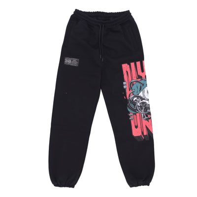 DOLLY NOIRE Pantalone Tuta Felpato Uomo Party Hard Skull Sweatpants Black da uomo