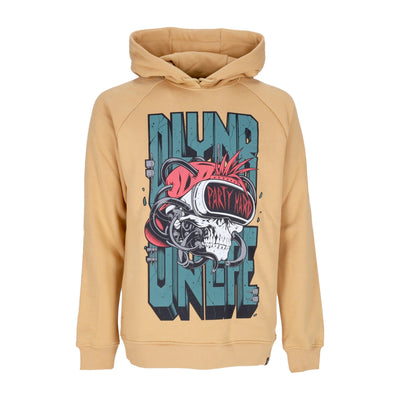 DOLLY NOIRE Felpa Cappuccio Uomo Party Hard Skull Hoodie Beige da uomo