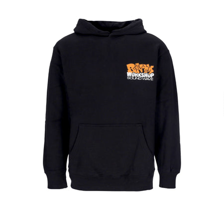 MARKET Felpa Cappuccio Uomo Soundwave Hoodie Black da uomo