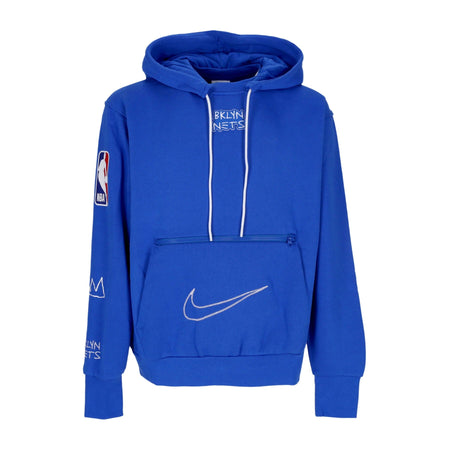NIKE NBA Felpa Cappuccio Uomo Nba City Edition Courtside Fleece Hoodie Bronet Royal Blue da uomo