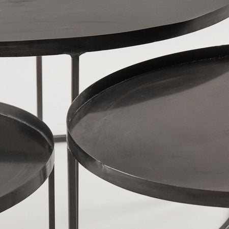 Tavolini da salotto moderno "Ovale" in metallo anticato Antracite