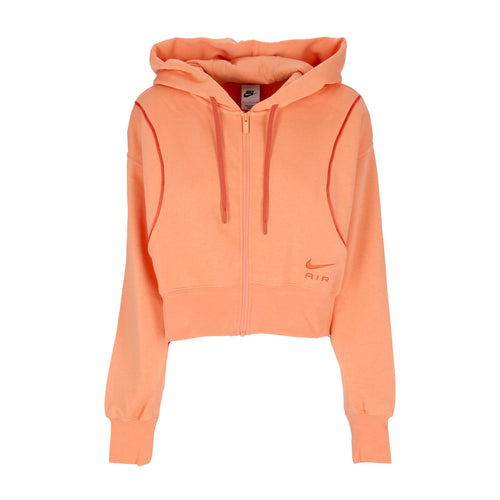 Nike Felpa Cappuccio Zip Donna Sportswear Air Fleece Full-zip Hoodie Orange Trance/mantra Orange da donna