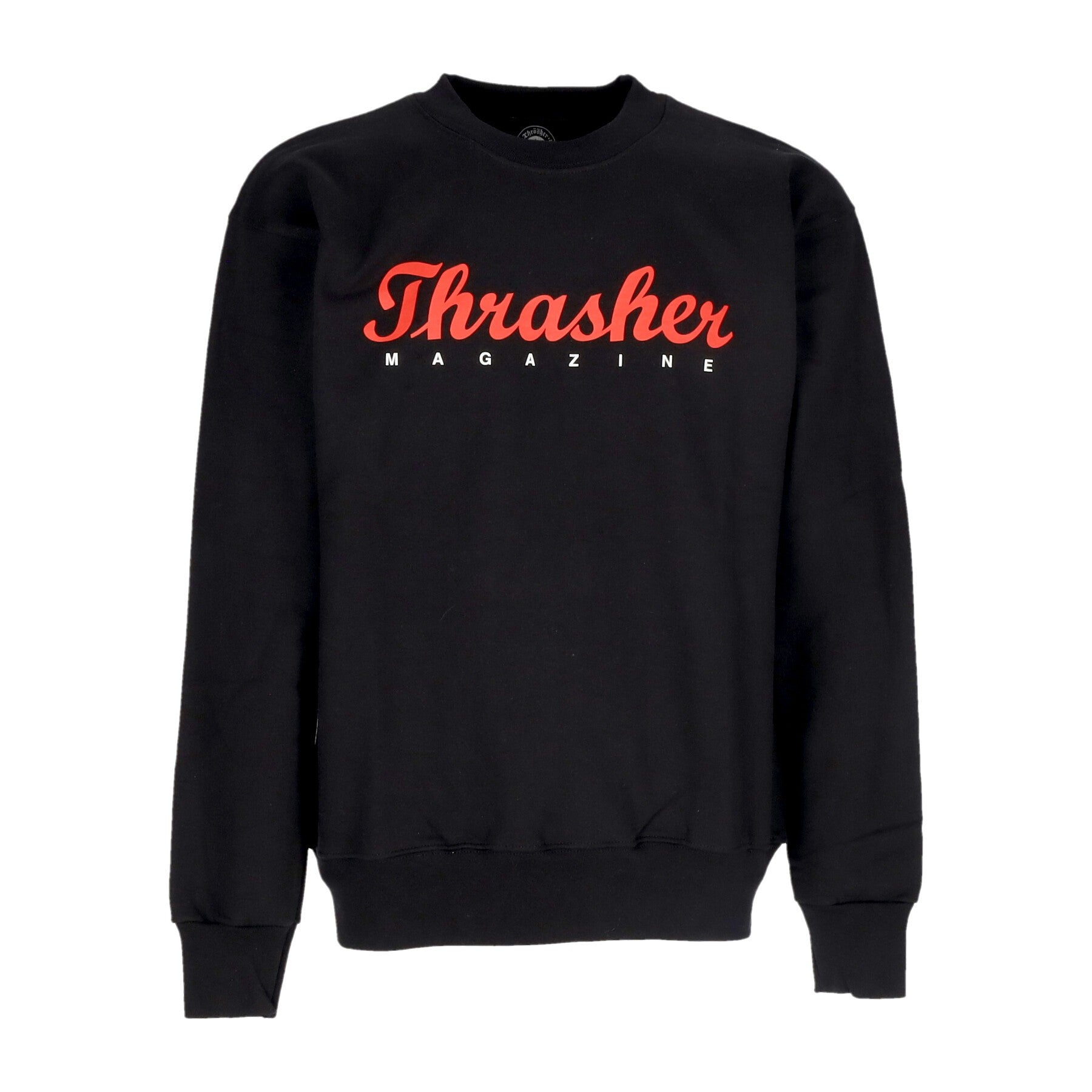 THRASHER Felpa Girocollo Uomo Script Crewneck Black da uomo