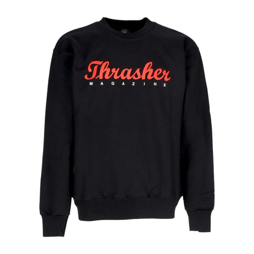 THRASHER Felpa Girocollo Uomo Script Crewneck Black da uomo