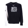 NIKE NBA Felpa Girocollo Uomo Nba Courtside Fleece Crewneck Bronet Black da uomo