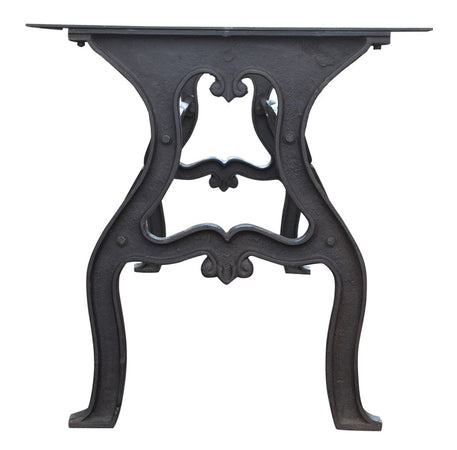 Biscottini Base Tavolo Biscottini in Ghisa Artigianale Nera 180x74x75 per Piani Pesanti