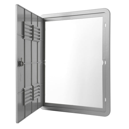 Sportello portello porta per gas in ABS grigio L 335 x H 435 x P 22mm per ispezione