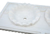 Biscottini Lavabo a due buche merlettate in marmo bianco L130xPR56xH15 cm Vasca realizzata