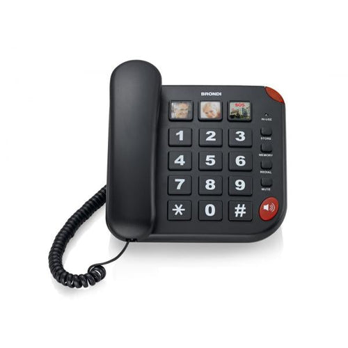 BRONDI BRAVO 15 (NERO) - TELEFONO CORDED - TASTI GRANDI