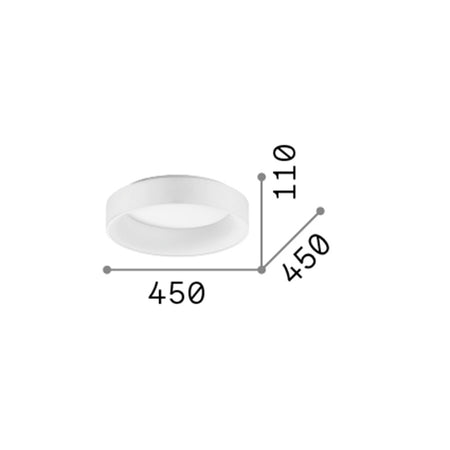 Plafoniera Moderna Ziggy Metallo Bianco Led 30W 3000K Luce Calda