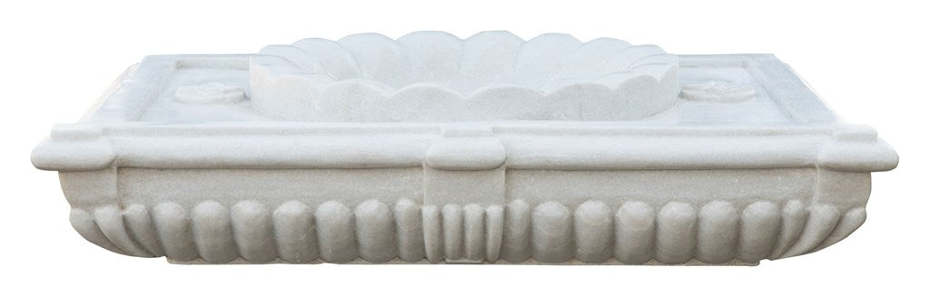 Biscottini LAVABO IN MARMO SMERLATO BIANCO L80XPR56XH18 CM Vasca realizzata completamente