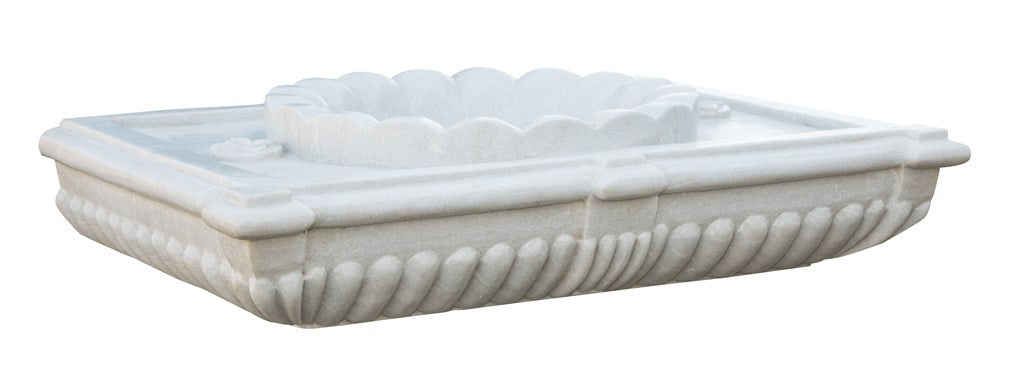 Biscottini LAVABO IN MARMO SMERLATO BIANCO L80XPR56XH18 CM Vasca realizzata completamente