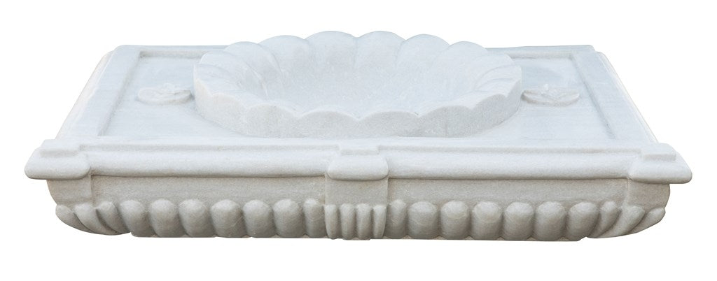 Biscottini LAVABO IN MARMO SMERLATO BIANCO L80XPR56XH18 CM Vasca realizzata completamente