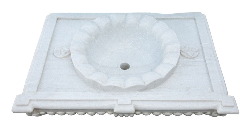 Biscottini LAVABO IN MARMO SMERLATO BIANCO L80XPR56XH18 CM Vasca realizzata completamente