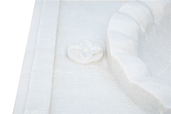 Biscottini LAVABO IN MARMO SMERLATO BIANCO L80XPR56XH18 CM Vasca realizzata completamente