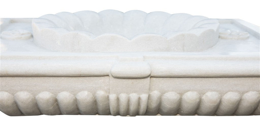 Biscottini LAVABO IN MARMO SMERLATO BIANCO L80XPR56XH18 CM Vasca realizzata completamente