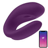 Vibratore di coppia Double Joy Partner Viola con APP di Satisfyer