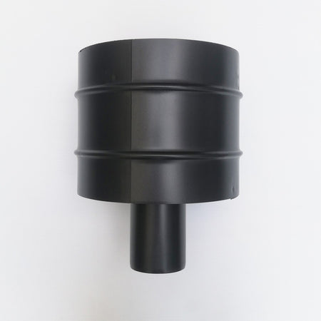 Terminale a botte anti vento nero pellet da 100mm attacco Maschio
