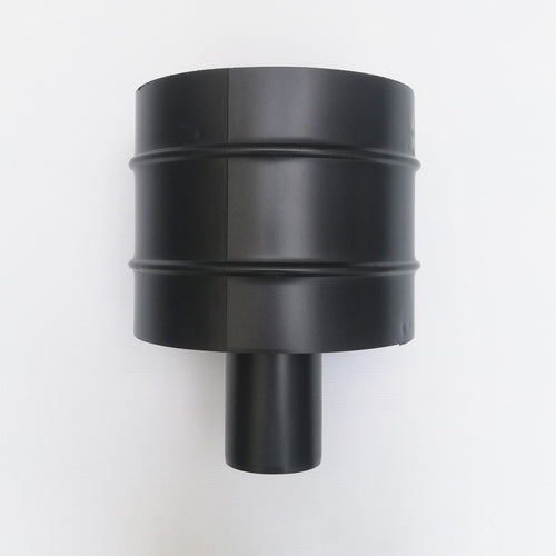 Terminale a botte anti vento nero pellet da 100mm attacco Maschio