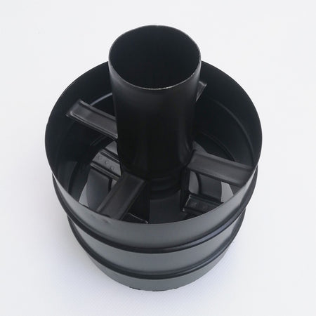 Terminale a botte anti vento nero pellet da 100mm attacco Maschio